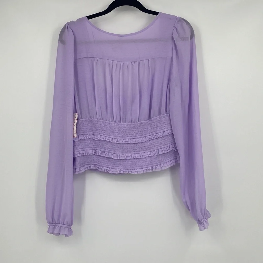 Free People Lilac Solid Lolita Blouse